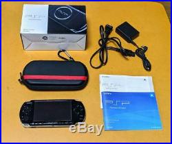 Playstation Portable Piano Black PSP-3000PB PSP Sony Complete Set + Soft Case