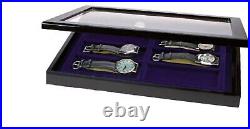 Polished Wood Militaria Display Cases Black Piano Lacquer 8 compartments