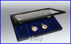 Polished Wood Militaria Display Cases Black Piano Lacquer 8 compartments
