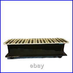 Porcelain Piano Jewelry Box 14 x4 1/2 x4 1/2 Black And White