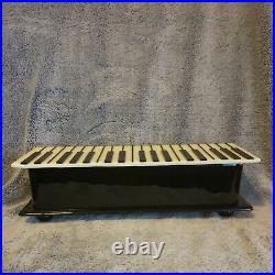 Porcelain Piano Jewelry Box 14 x4 1/2 x4 1/2 Black And White