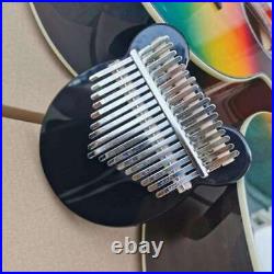 Portable Kalimba 17 Key Thumb Piano Black Crystal for Music Lover with Case