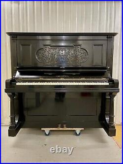 Rare Bechstein Model 6 Upright Grand Piano With Ornate Black Case C. 1908