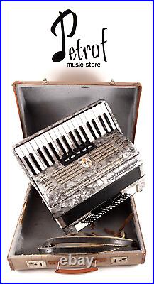 Rare German TOP Piano Accordion Weltmeister Unisella 80 bass, 8 reg. +Case&Straps