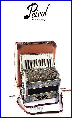 Rare Vintage German Made Top Piano Accordion Weltmeister 40 bass, 4r. +Case&Straps