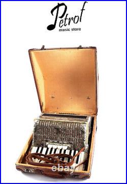 Rare Vintage German Made Top Piano Accordion Weltmeister 40 bass, 4r. +Case&Straps