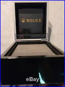 Rolex Watch Solid Piano Black Wood Collector Presentation Box Storage Display