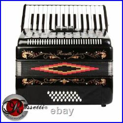 Rossetti 3032 Piano Accordion 30 Keys, 32 Bass, 3 Switch Black With Case + Straps