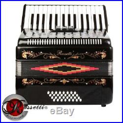 Rossetti, 3032, Piano Accordion 32 Bass 30 Key 3 Switch Black + Case and Straps