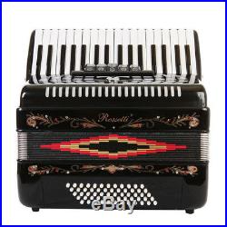 Rossetti 3460 60 Bass 34 Keys 5 Switch Piano Accordion BLACK + Case & Straps