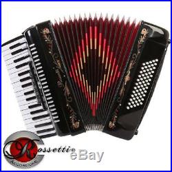 Rossetti 3472 34 Keys 60 Bass Piano Accordion Black with Hard Case and Straps