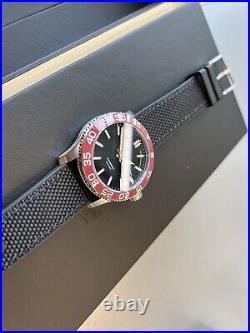 SH Dive Watch 150M WR Red Ceramic Bezel Black Piano Dial Exhibition Case-back