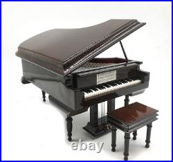 SHTWX Piano Music Box with Bench and Black Case Musical Boxes Gift for Christmas