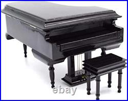 SHTWX Piano Music Box with Bench and Case Musical Boxes Gift for Black