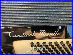 Scandalli Cardinal Musette Black & White Italian Piano Accordion & Carrying Case