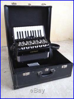 Scarlatti 48 bass piano accordion. Black with hard case