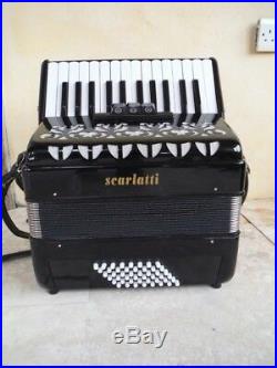 Scarlatti 48 bass piano accordion. Black with hard case