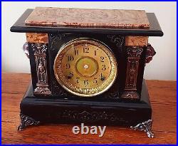 Seth Thomas Mantel Clock 1893 Adamantine Piano Black Case