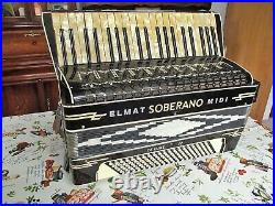 Soberano, Smart Black 120 Bass, 41 Treblekey Piano Accordion -brand New Elmat MIDI