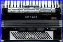 Sonata Accordion 120-Bass 41-Key 5-Treble Switches Black Piano Accordion withCase