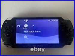 Sony PSP 2003 Console Piano Black Bundle- Hard Case? + 20 Games 1 Film & Charger