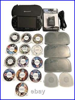 Sony PSP 2003 PlayStation Portable System New Battery Case 8 Games 5 Movies