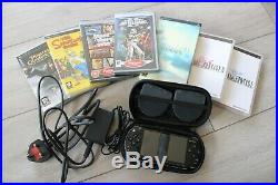 Sony PSP 2003 Slim Piano Black With 7 Games (Grand Theft Auto) & Case
