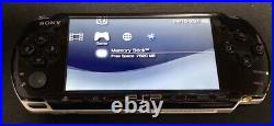 Sony PSP 3000 Console Piano Black with Charger & Soft Case Excellent Condition