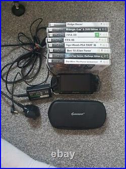 Sony PSP-3000 Piano Black Handheld System Bundle 8 Games And Charger And Case