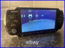 Sony PSP 3000 Piano Black Handheld System Charger, Case & Game