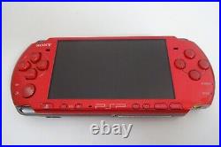 Sony PSP 3000 final model Red Handheld System Console + Charger + Case 1GB Japan