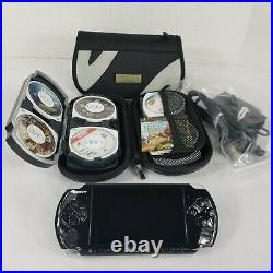 Sony PSP 3001 Beautiful Piano Black Handheld Console w Case + 16 Games +