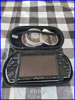 Sony PSP 3001 Piano Black with Games and Case (No Charger)
