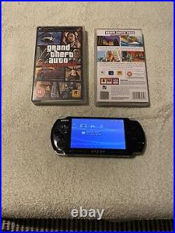 Sony PSP 3003 Console Piano Black Slimline With Two Games, SD, Case & Charger
