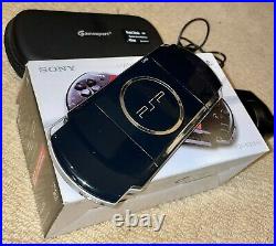 Sony PSP 3003 Slim Lite Piano Black Boxed + Case + 2GB Memory Card + New Battery