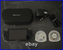 Sony PSP Bundle Black With Case, Charger, New Battery And Games (PSP-3003)