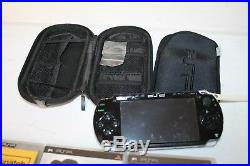 Sony PSP Bundle With 6 games Soft a& Hard Case Slim Piano Black Handheld System