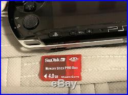Sony PSP Model 3001 Piano Black PlayStation Portable Slim 4gb with Charger, Case