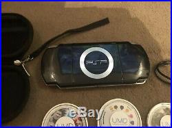 Sony PSP PlayStation Portable System Piano Black Case & 7 Games