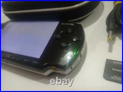 Sony PlayStation Portable PSP 2003 Slim Lite Piano Black Console + Case & Memory