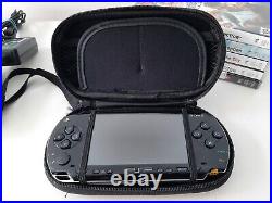 Sony Psp 1003 Piano Black Console With 5 Games Charger/1gb Memory Card & Case