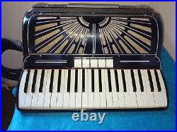 Soprani piano accordion 120 bass, with case, black