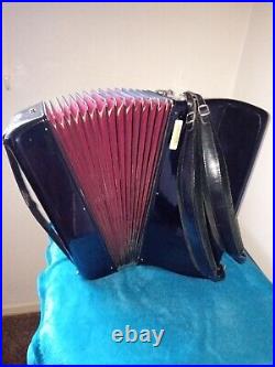 Soprani piano accordion 120 bass, with case, black