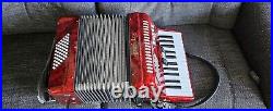 Stephanelli 48 Bass Piano Accordion (red) and case (Black!)