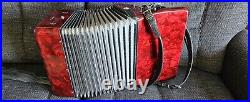 Stephanelli 48 Bass Piano Accordion (red) and case (Black!)