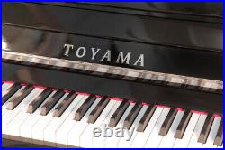 Toyama Upright Piano with a Black Case and Chrome Fittings. 3 year warranty