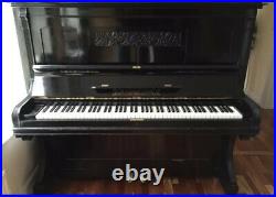 Upright Melodic Piano With Unique Black Carved Exterior Case Swiss Made