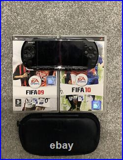 Used Sony PSP Model 3003 Piano Black + Console Case And FIFA 09, FIFA 10
