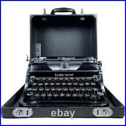 Vintage 1940s Underwood Champion Typewriter Black Glossy Piano Finish /Hard Case