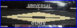 Vintage 1950s Universal 120 Bass Black Piano Accordion Italy withCase Model 24325